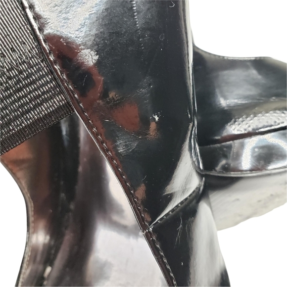 Carlos Santana | Angelic Black Patent Leather Peep Toe Mary Jane Stilettos 7 - Picture 8 of 13